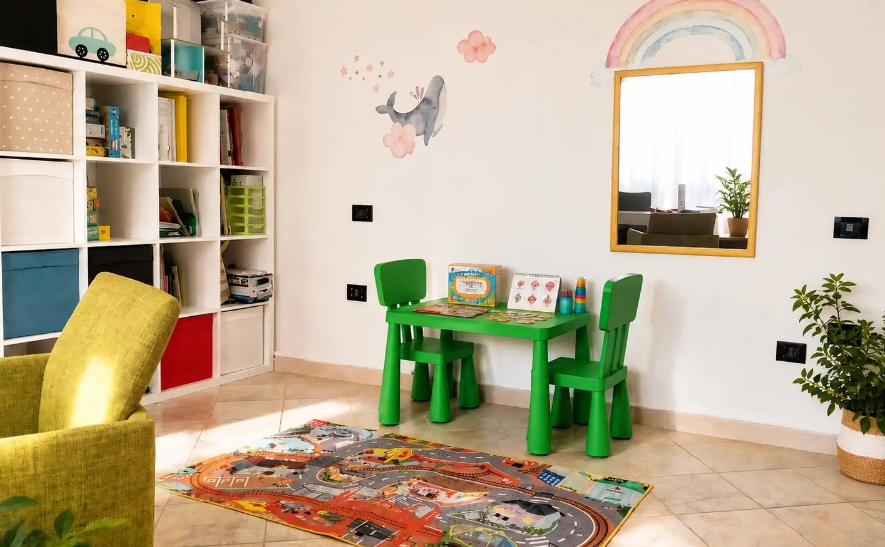 Lo studio di logopedia di Dolianova: sala accogliente con materiali per bambini e adulti